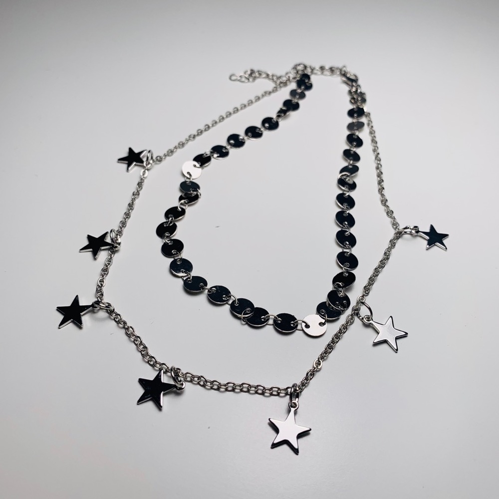 Silver Star Choker Necklace